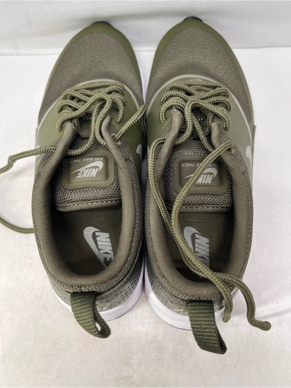 Nike Women’s Olive Green and White Athletic Sneakers